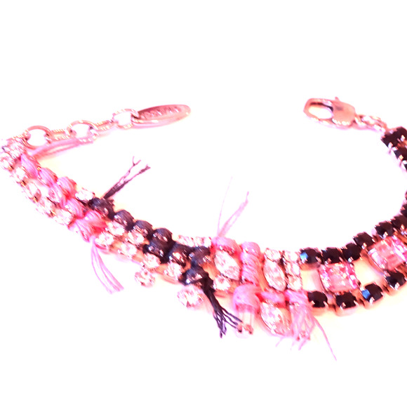 Joomi Lim Women's Onxy Sparkle Bling Gemstone Cystal Fringe Bracelet NWOT 158 - Picture 4 of 10